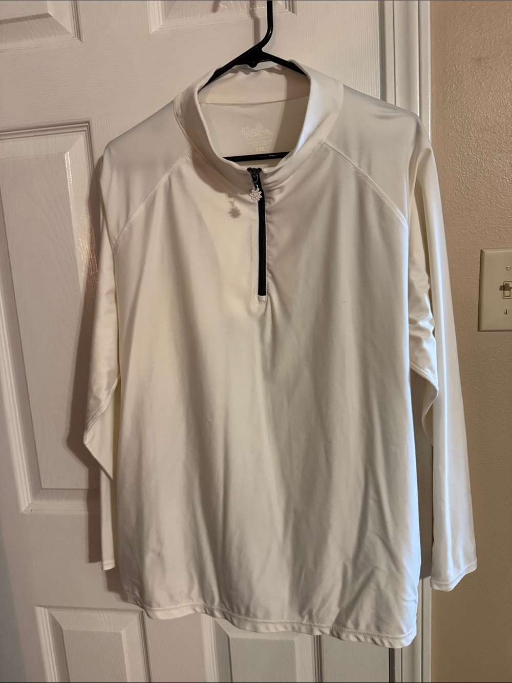 Uv Skinz White Quarter-Zip Rash Guard Pullover 3X